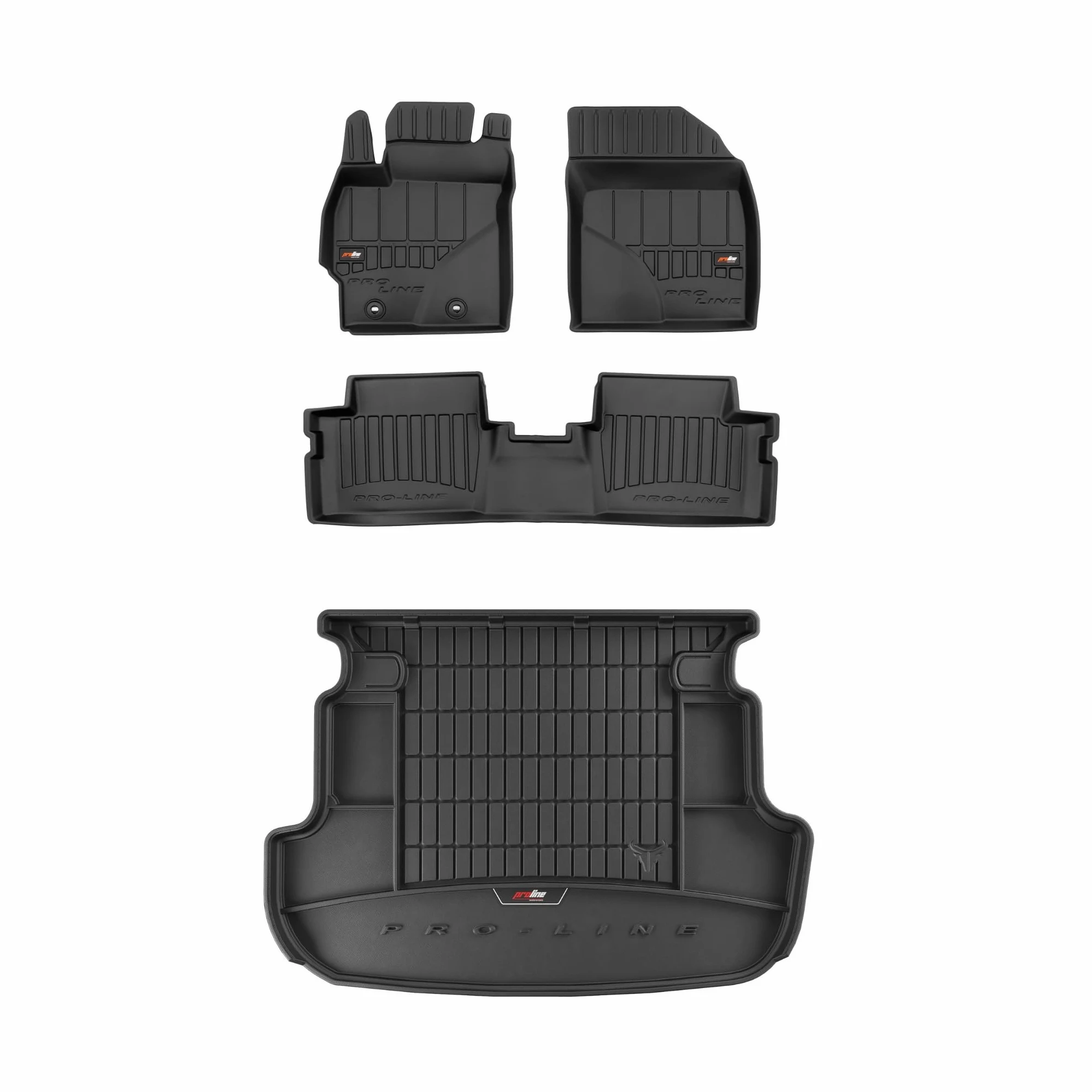 FROGUM ProLine 3D Un Juego de Alfombrillas de Goma para Coche y cubeta Maletero con Logo Alfombras para Toyota Corolla X 2006-2013| Los Bordes más Altos