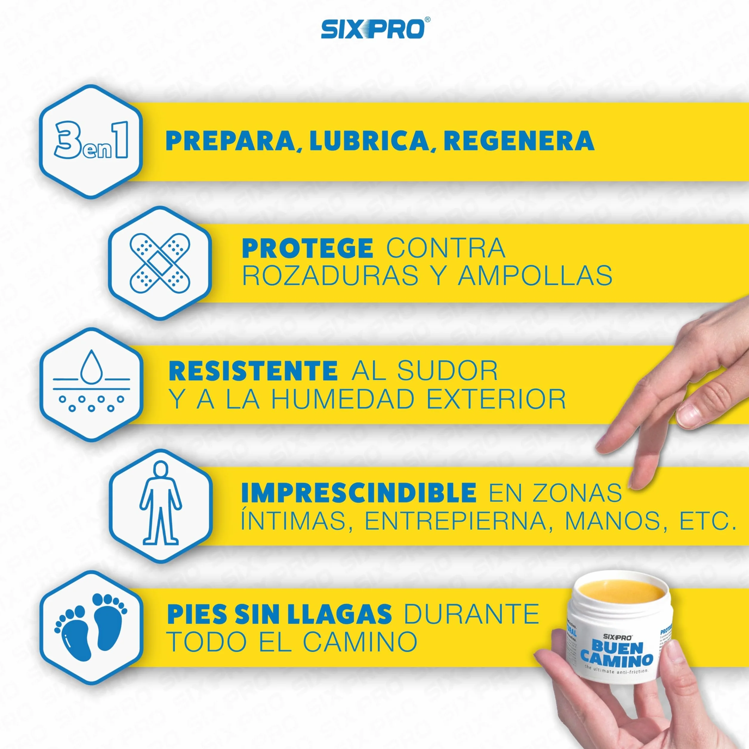 BUEN CAMINO 50ml Crema Antifricción Natural para Peregrinos Previene Ampollas y Rozaduras en Pies