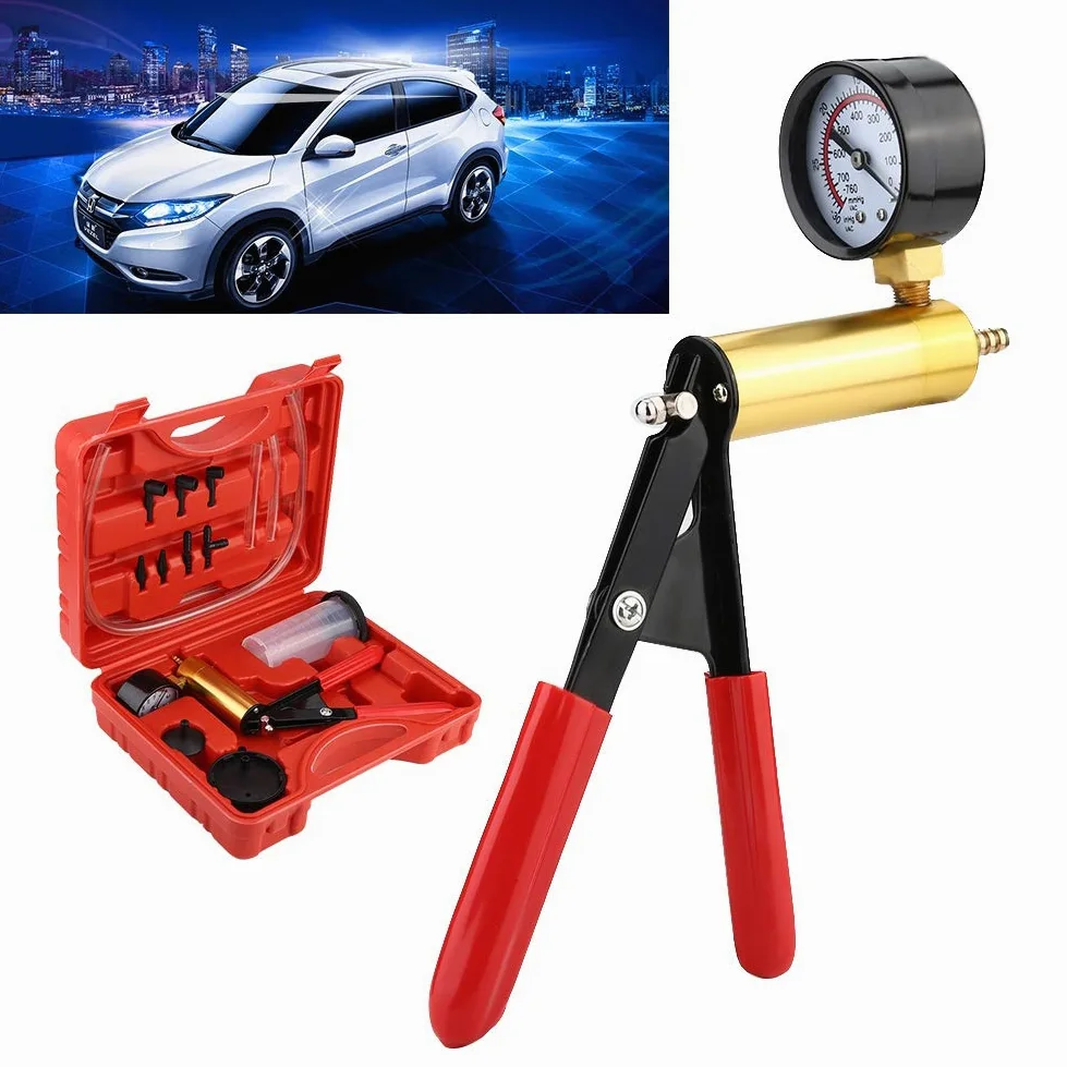 Bomba de vacío, Kit de comprobador de presión de Bomba de vacío Manual para automóvil, Herramienta de Prueba de Purga de Frenos