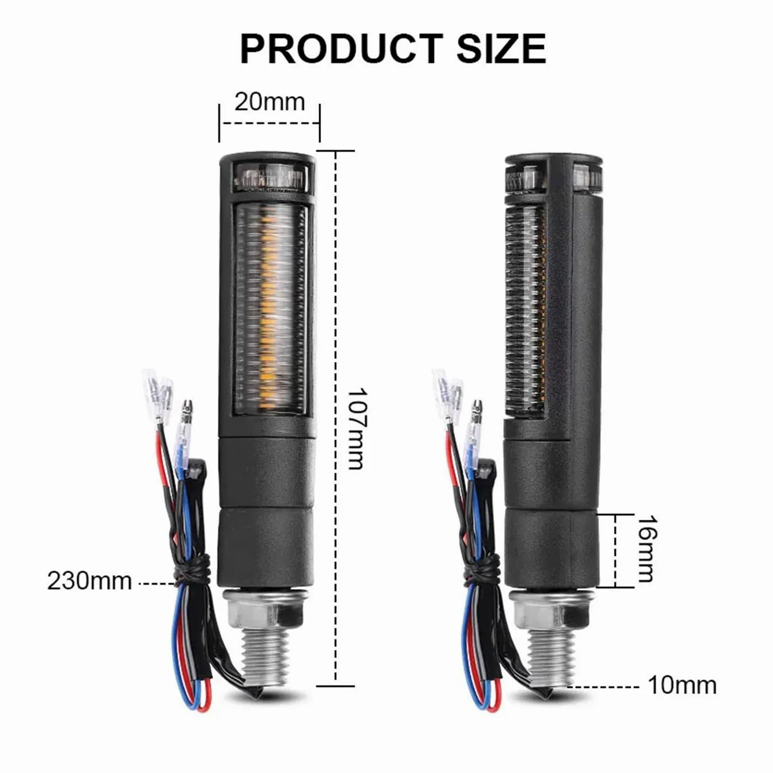 Luces LED De Señal De Giro Delanteras Y Traseras Universales M10 Luz De Freno Trasera Intermitentes DRL, Luces De Señal De Flujo De Agua 12V Luces direccionales