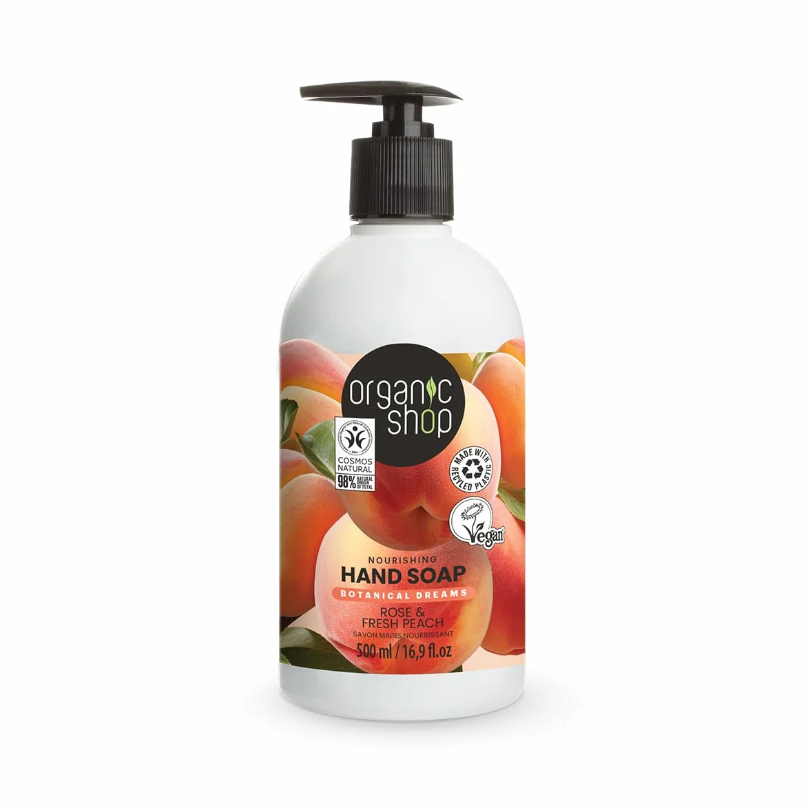 Organic Shop Rosa Melocotón Jabón de Manos Nutritivo 500 ml