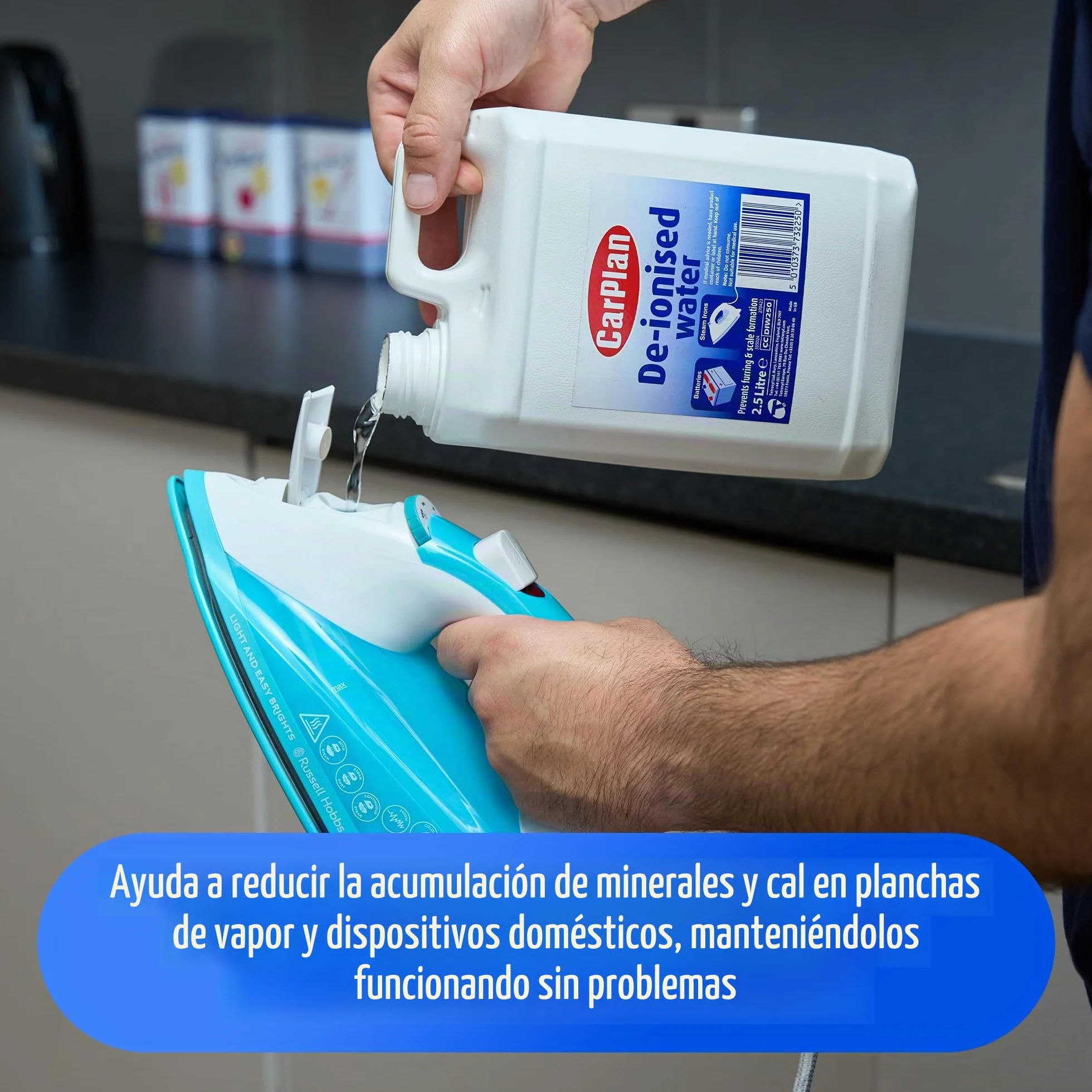 CarPlan Agua Desionizada 2.5 Litros Apta Para Baterías y Planchas de Vapor A+++