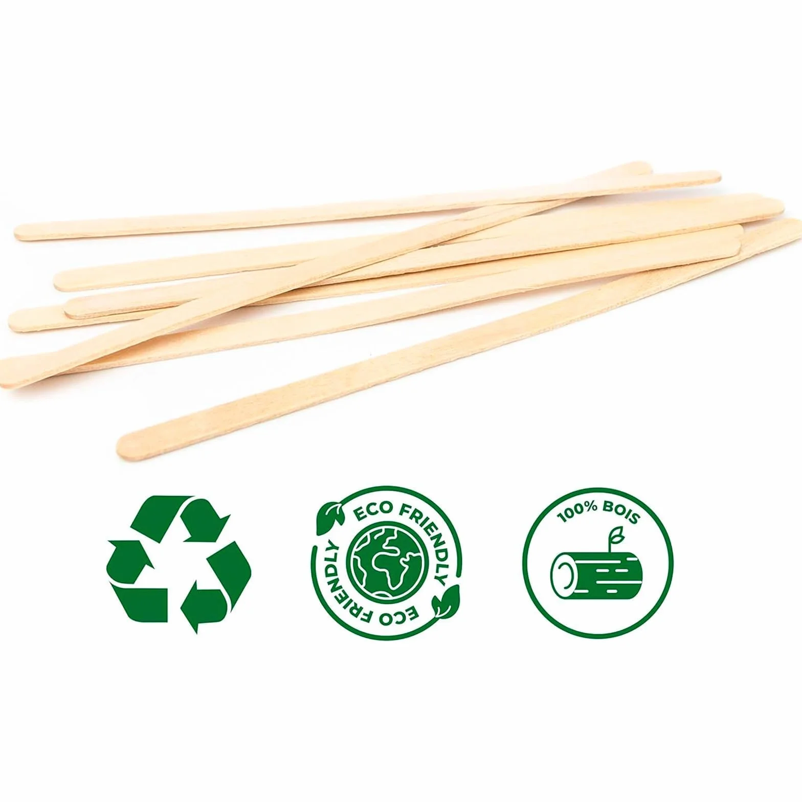 ADRI 200 Sobres de azúcar y 200 cucharillas paletinas de madera envueltas individualmente pack 200