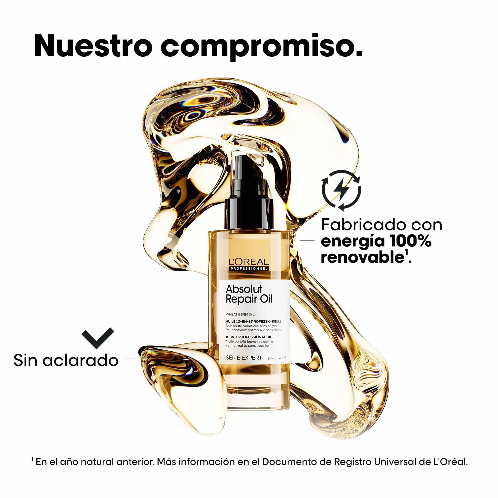 L'Oréal Professionnel Absolut Repair Aceite 10-en-1 Oil Tratamiento Reconstructor Pelo Seco Dañado 90ml