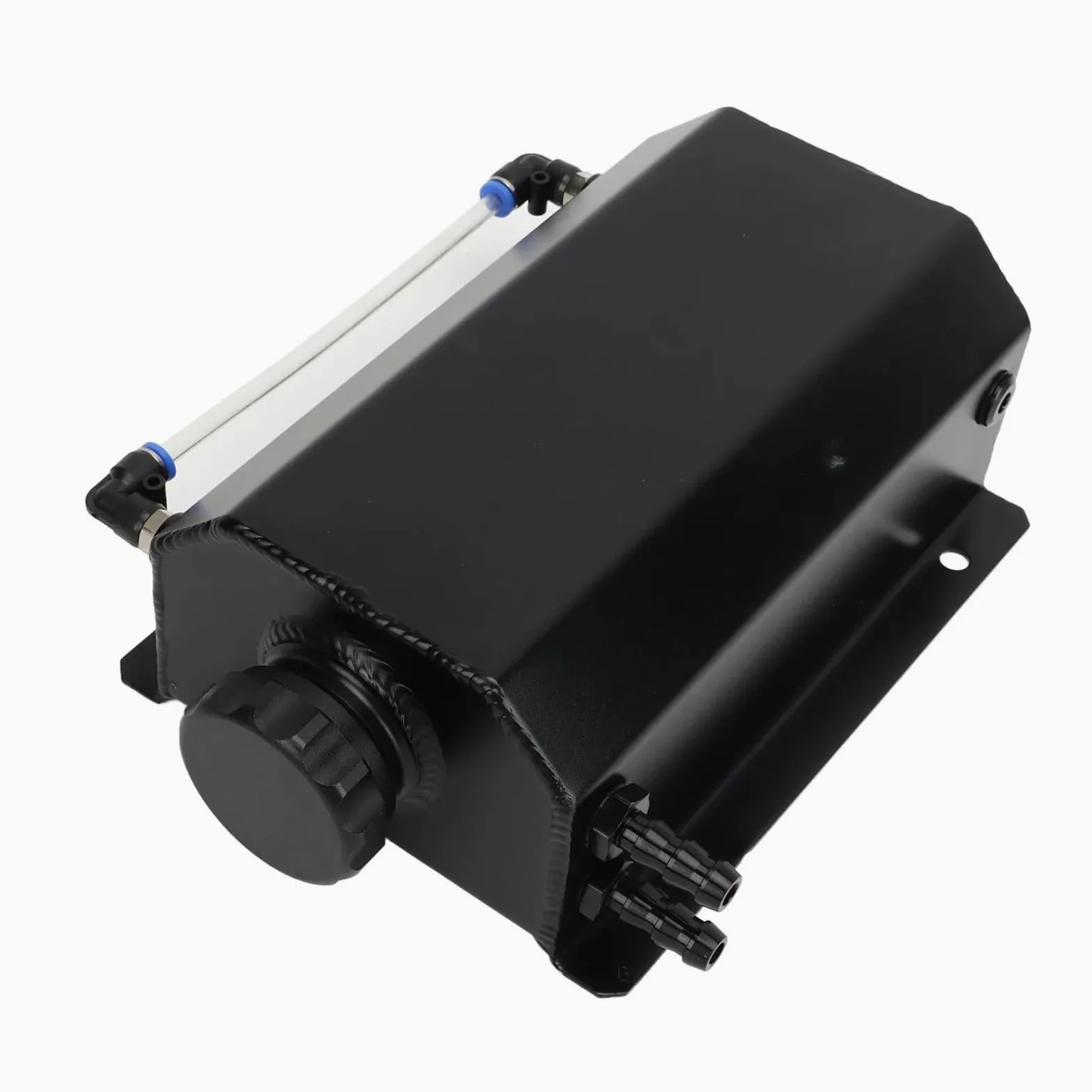Para Jeep Para Dodge Tanque Desbordamiento Refrigerante Aleación Aluminio Depósito Radiador Universal Capacidad 2L Para Mayoría Coches Depósito De Expansión(Negro)