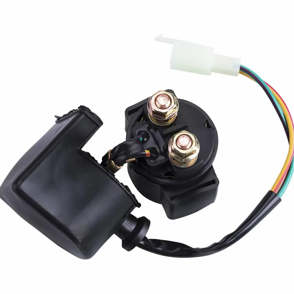 Greluma 1 Pieza Relé de solenoide de arranque para GY6 de 4 tiempos,50 cc,125 cc,150 cc,200 cc,250 cc,ATV,motos de cross,scooters,Go Kart,Dne Buggys,quad,4 ruedas,bicicleta de bolsillo,ciclomotor