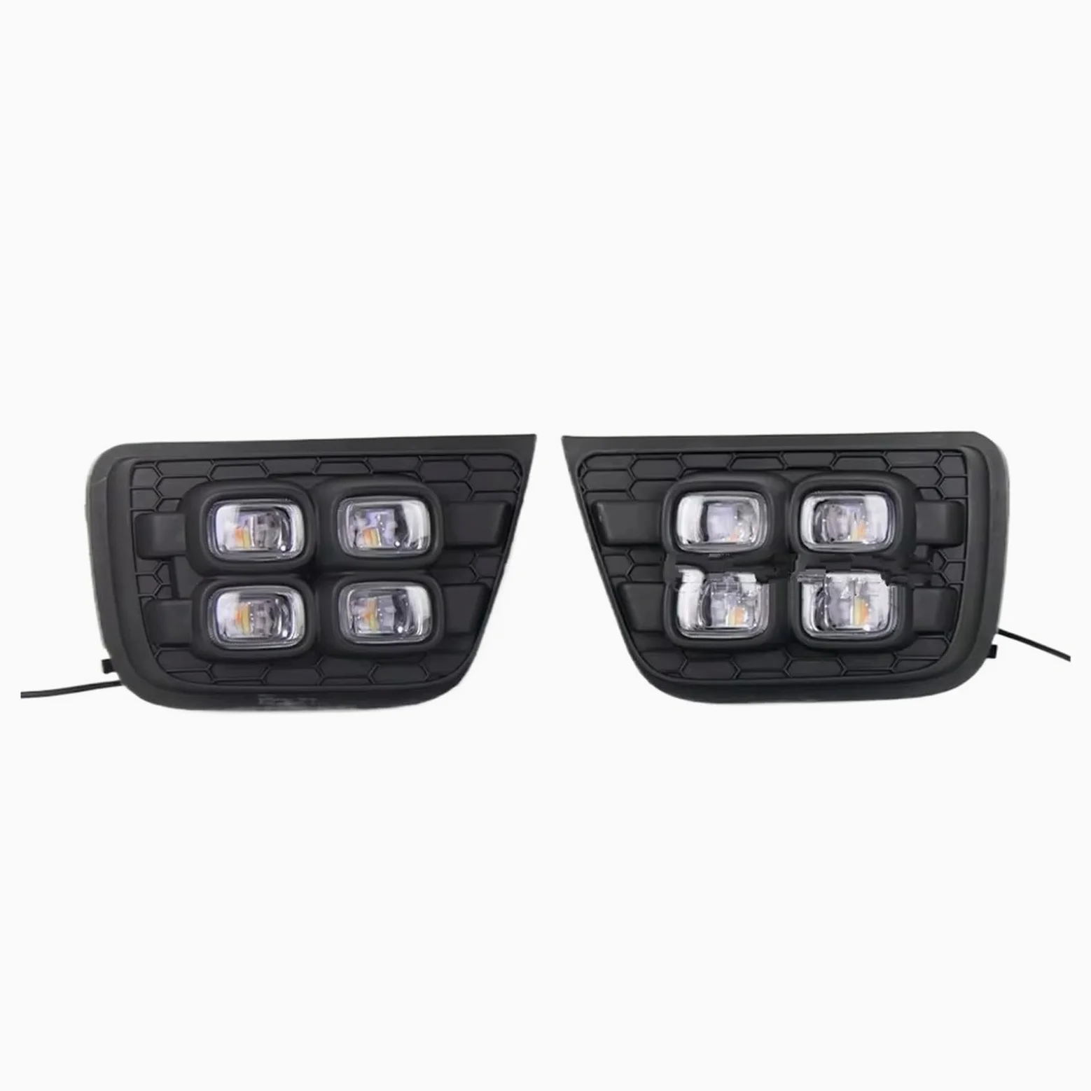 Conjunto Faros Antiniebla 2 Uds Para Toyota Para 4Runner N21 2006 - 2009 Luces Diurnas LED DRL Para Coche Con Indicadores De Señal De Giro Luz Diurna Antiniebla Antiniebla Delantero(White and Yellow)