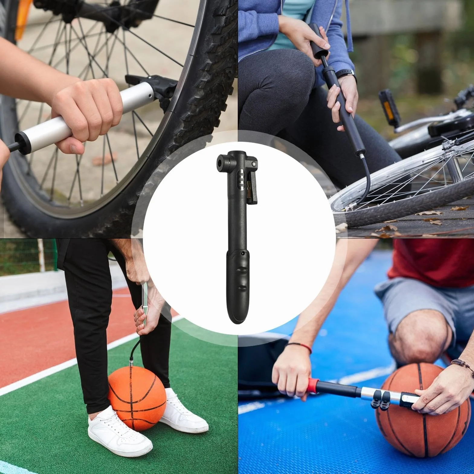 Compresor de aire portátil, inflador de bomba de aire para bicicletas - Compresor de aire ergonómico,Inflador de neumáticos Bombas de piso compactas de larga duración Inflado eficiente para automóvile