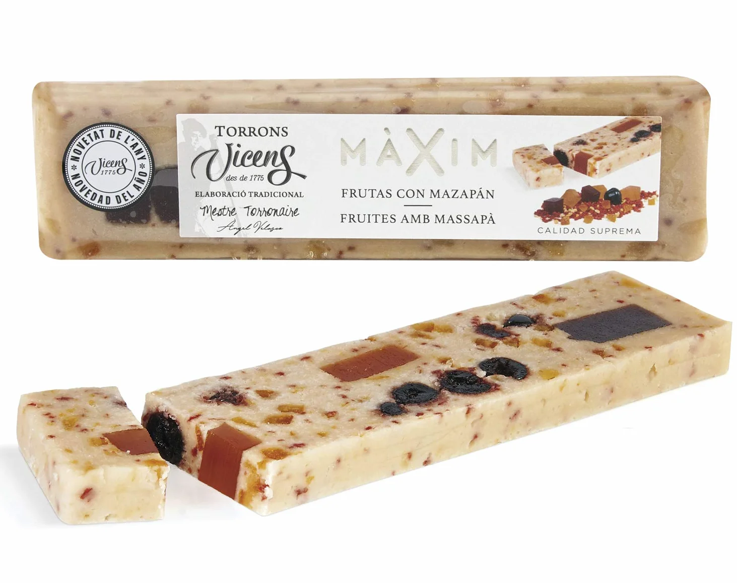 Turrón Màxim de Frutas con Mazapán 300gr Alargado
