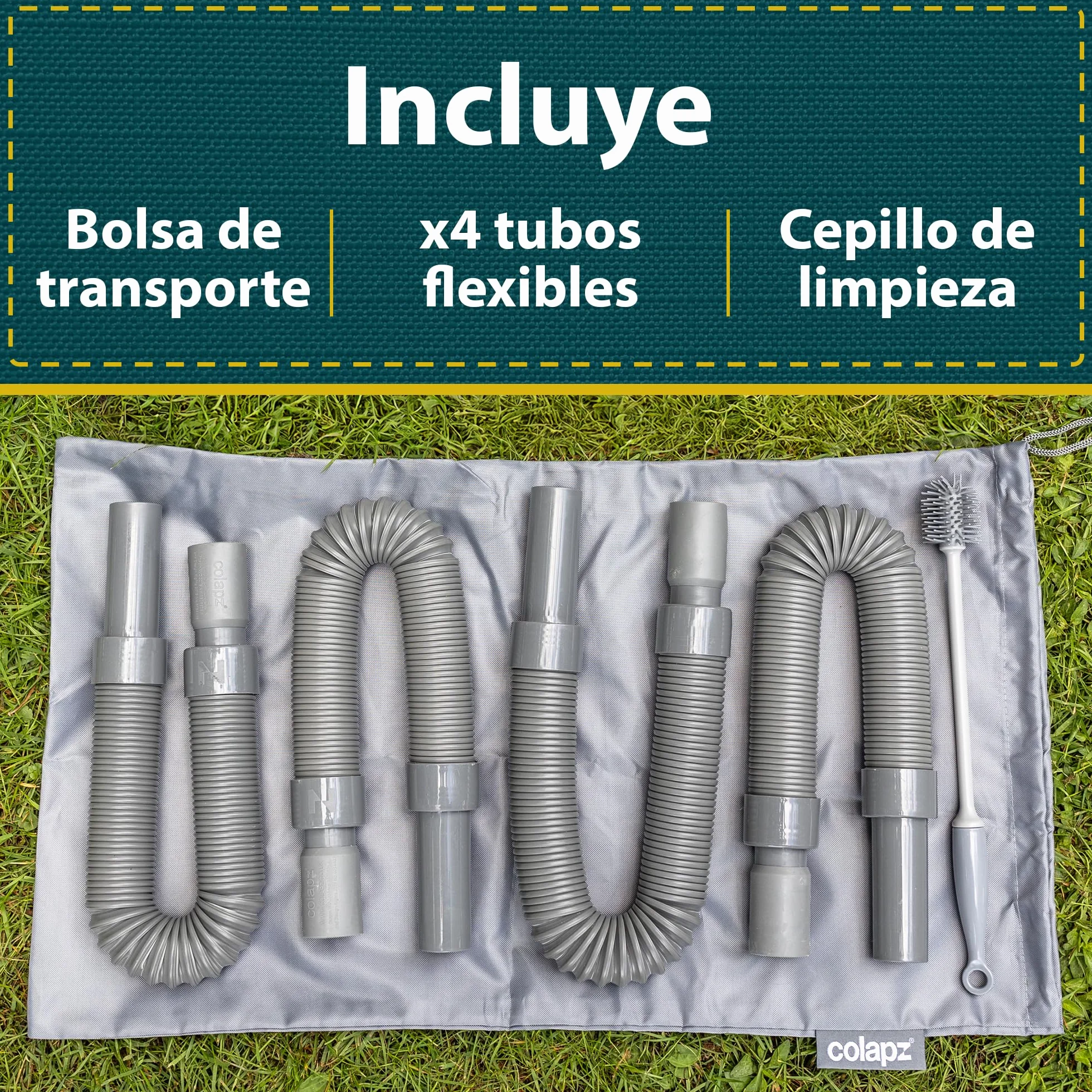 Colapz Tubo Flexible para Desagüe de Aguas Grises - 4 Mangueras Extensibles hasta 1m - Caravanas y Autocaravanas Accesorios