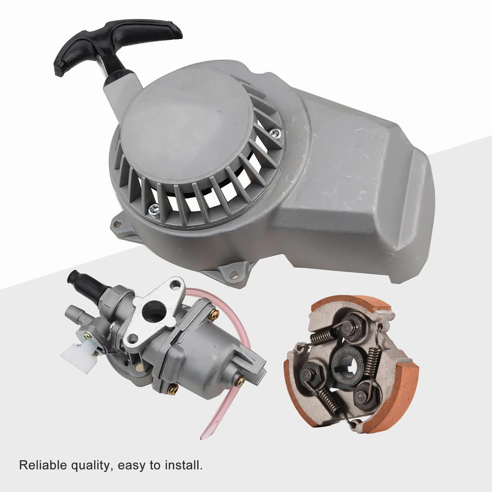 GOOFIT 2 Tiempos 13mm Minimoto Carburador Motor con Cambios Embrague con Arranque y Piezas Reemplazo Para 23cc 33cc 43cc 47cc 49cc Pocket Bike Quad Desbrozadora Dirt Pit Bike Super Bike Motocross ATV