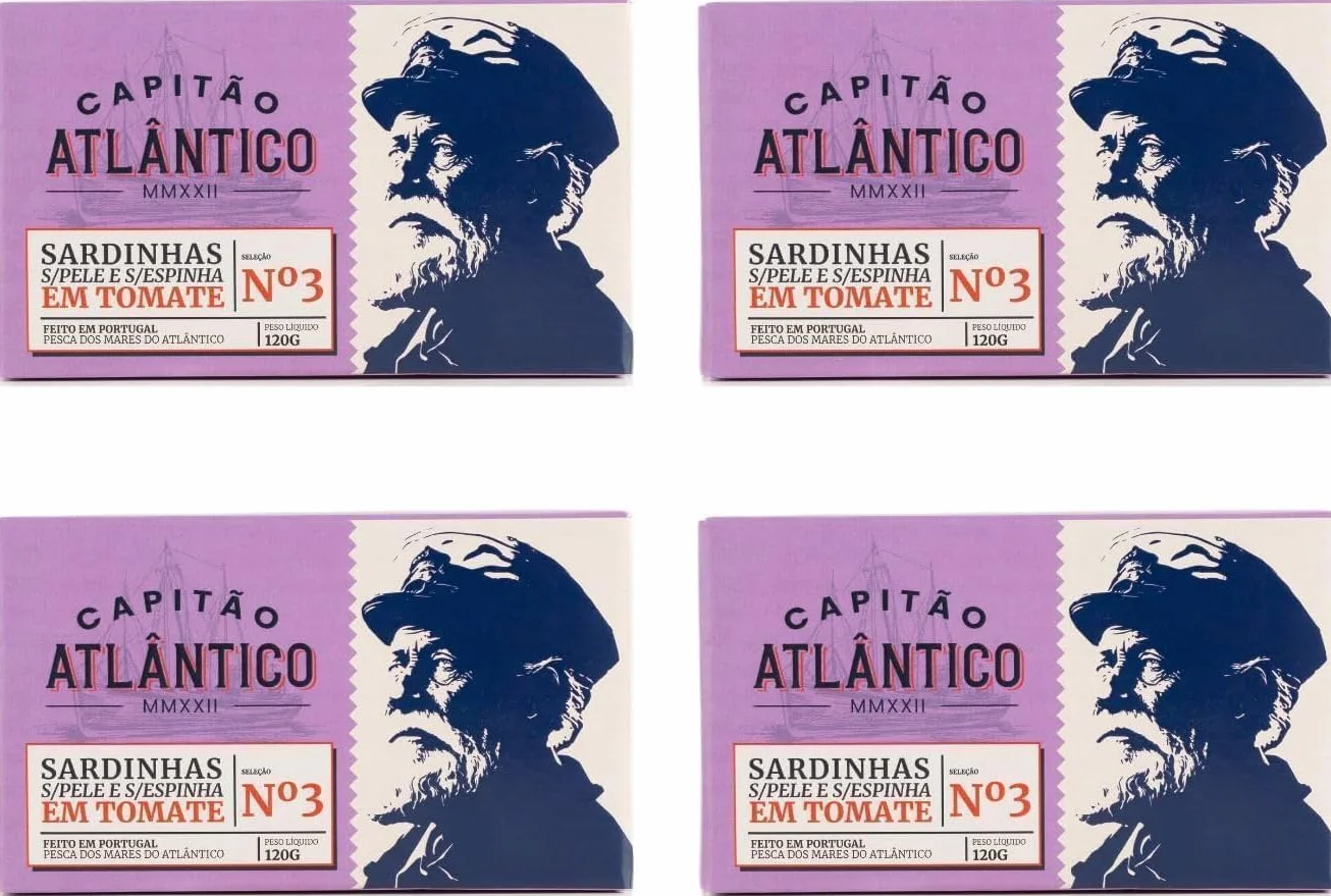 Sardinas sin piel ni espinas en salsa de tomate Pack 4 x 120g Filetes de Pescado en Conserva Portugueses