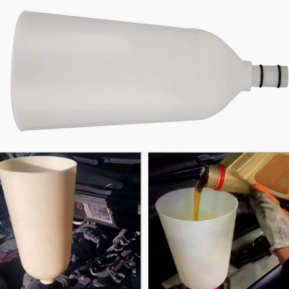 Embudo Para Aceite De Motor- Juego de llenado del adaptador del embudo de aceite del motor de automóvil, además de la herramienta de la furgoneta del automóvil del tubo de extensión en offset gir