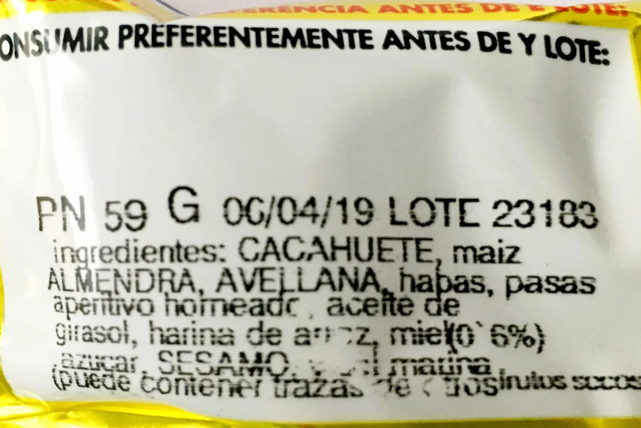 Churruca Pasarratos Senior Mix de Frutos Secos con Miel 20 Unidades 59 g