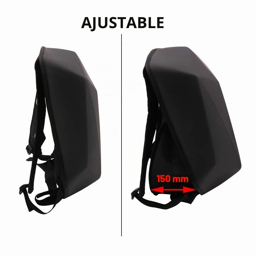 JFG Racing Mochila rígida de Fibra de Carbono Resistente al Agua con Forma de Diamante de Alta Capacidad de 30 l para Motocicleta, Bicicleta y Actividades al Aire Libre