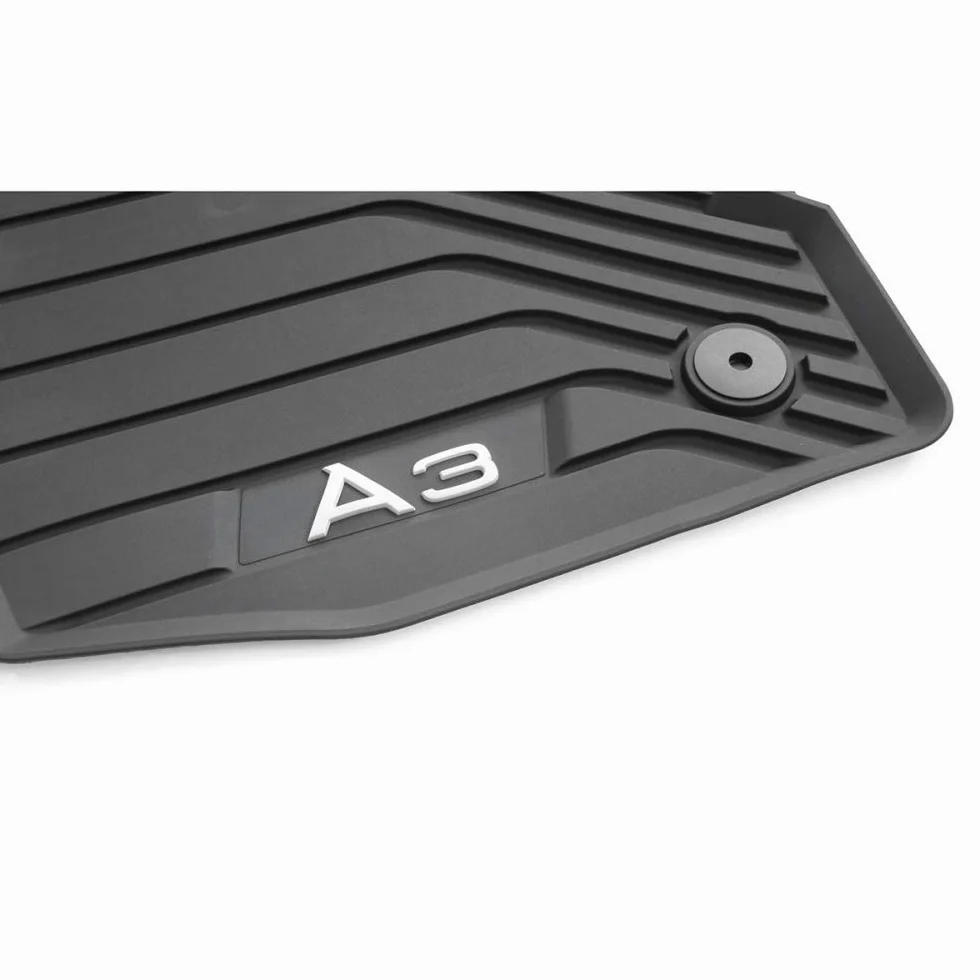Audi 8Y1061501041 Alfombrillas de Goma para Todas Las Condiciones climáticas, 2 Alfombrillas de Goma Delanteras, con Texto A3, no para Mild-Hybrid/eTFSI