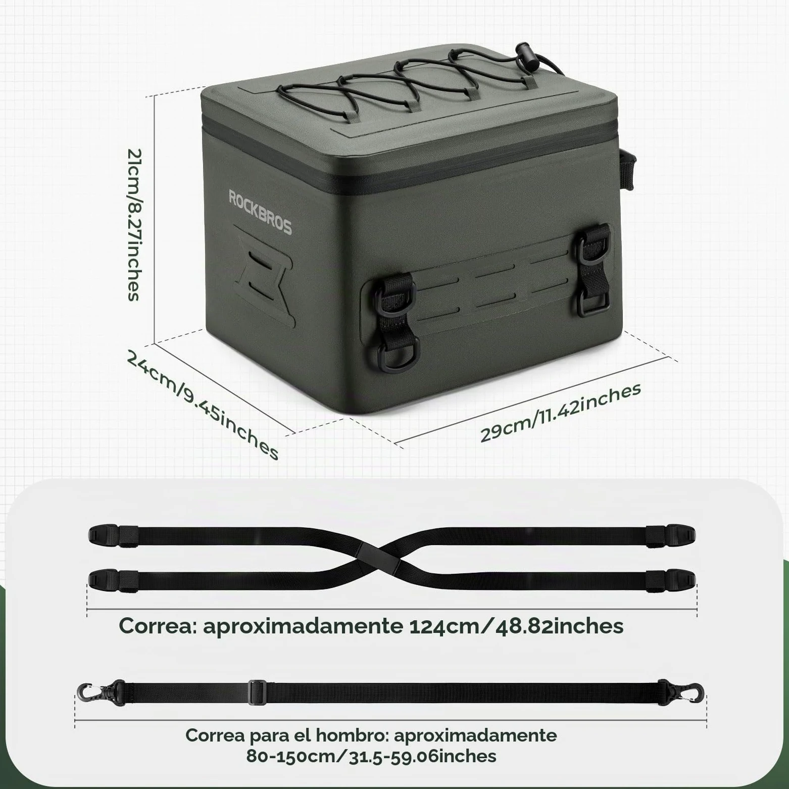 ROCKBROS Bolsa para Asiento Trasero de Moto, Impermaeble Bolsa de Equipaje con Correa de Hombro Ajustable, 13L Maleta para Bicicleta Moto Viaje, Gris