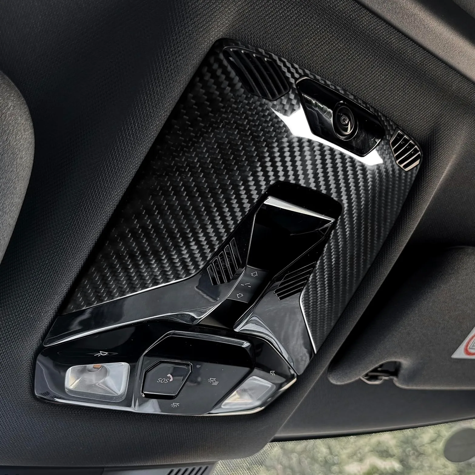 KUNGKIC Para 2025 2024 Mini Cooper F65 F66 U25 Accesorios Fibra de carbono duro Coche Delantero Luz de lectura Marco Interior Piezas de automóvil Regalo
