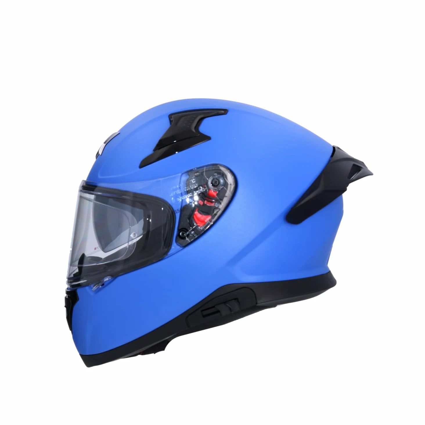Casco AXOR Apex Solid Casco Integral de Moto Azul Mate con Pantalla Extra y Lente Solar, Diseño Deportivo, Talla M