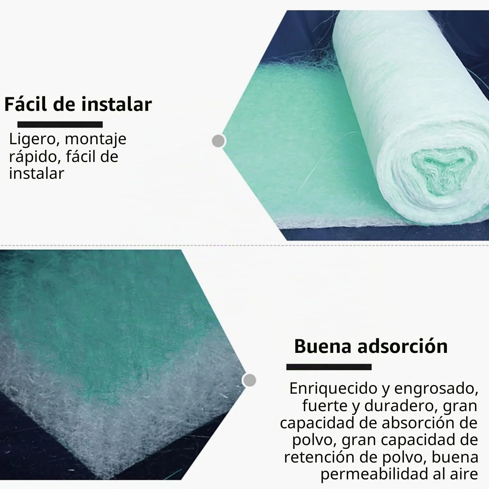 DRISSA Filtros de Cabina de Pintura, Rollo de Filtro de Escape para Cabina de Pintura, filtros de Escape para reemplazar cabinas de pulveriza(Size:3.28x65.6ft(1x20m),Color:Thickness: 60mm)