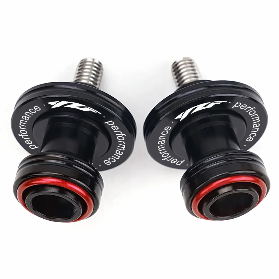 Para Yamaha YZF R1/S/M R3 R6 R7 R9 R25 R125 YZFR1 YZFR3 YZFR6 YZFR7 YZFR9 Accesorio de motocicleta de aluminio 6 mm, sarga, bobinas, deslizadores, soporte, tornillos (Rojo)