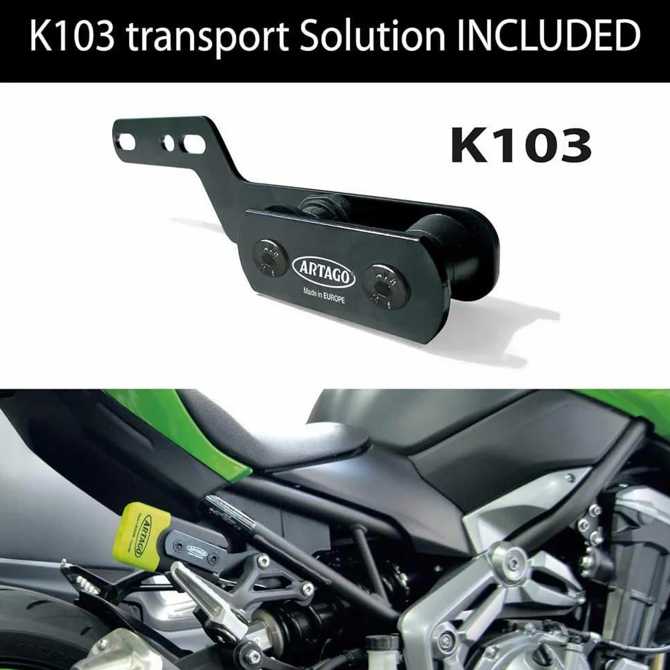 Artago 69X3 Pack Candado Antirrobo Disco Alta Seguridad + Soporte para Kawasaki Z900, Homologado SRA, Sold Secure Gold, ART4