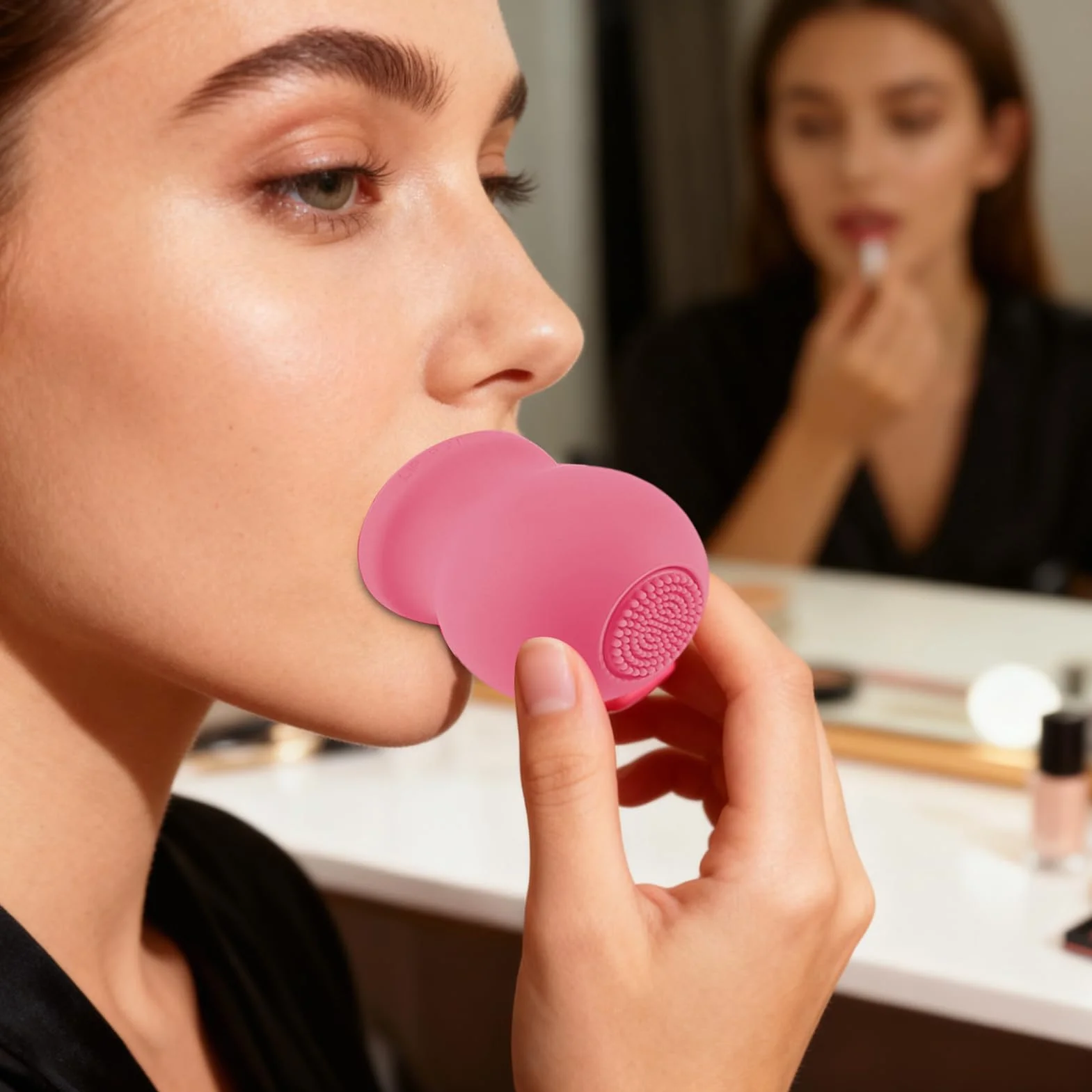 Lip Plumper herramienta de maquillaje silicona con brocha volumen instantáneo para labial diario