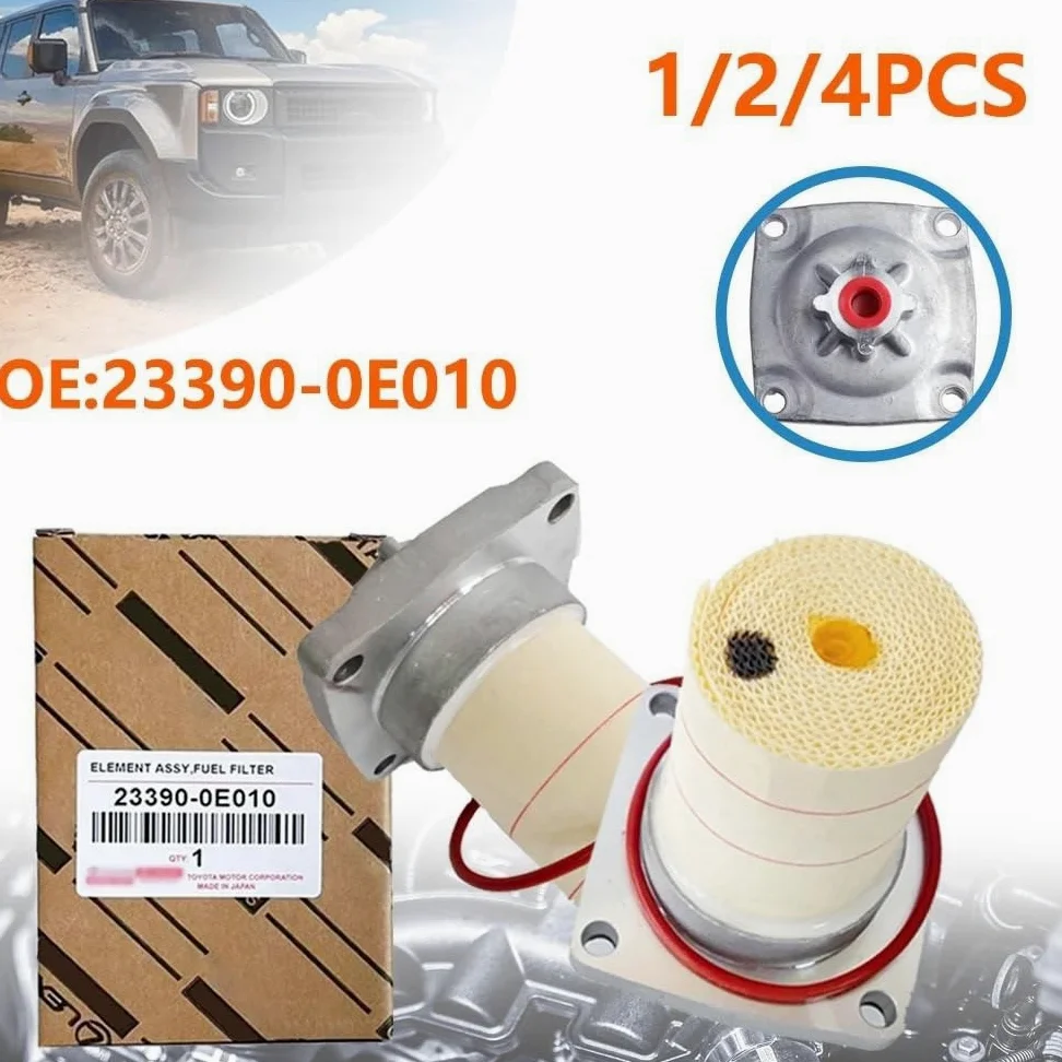 Filtro de Combustible Diésel Ajuste para Hilux Land Cruiser Lexus LX rejilla de combustible 2015-UP 233900E010 1/2/4 Uds OEM 23390-0E010 23390-0E011 23390-11231 Filtro de combustible(4PCS)