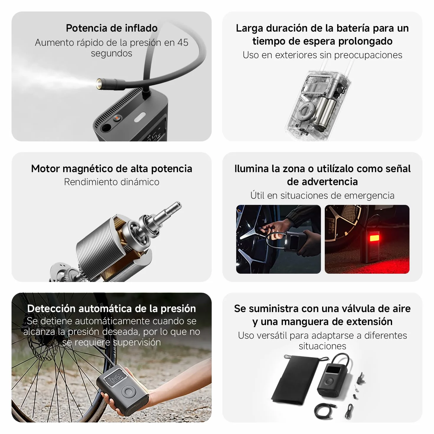 Xiaomi Portable Electric Air Compressor 2 Pro, Batería 2500 mAh, 5 Modos, 150 PSI, Apagado Automático, Pantalla Digital & Luz LED, USB‑C – Ideal para Coche, Bicicleta, Moto, Patinete & Balones