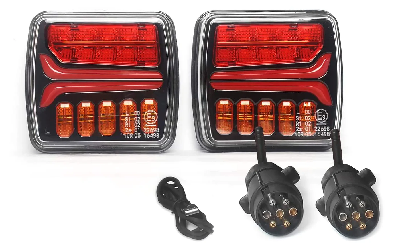 Ryme Automotive Kit de Pilotos Inalámbricos Remolque 12V y 24V - Homologación ECE R4 R6 R7 R10, Dirección, Freno, Posición y matricula · Wireless