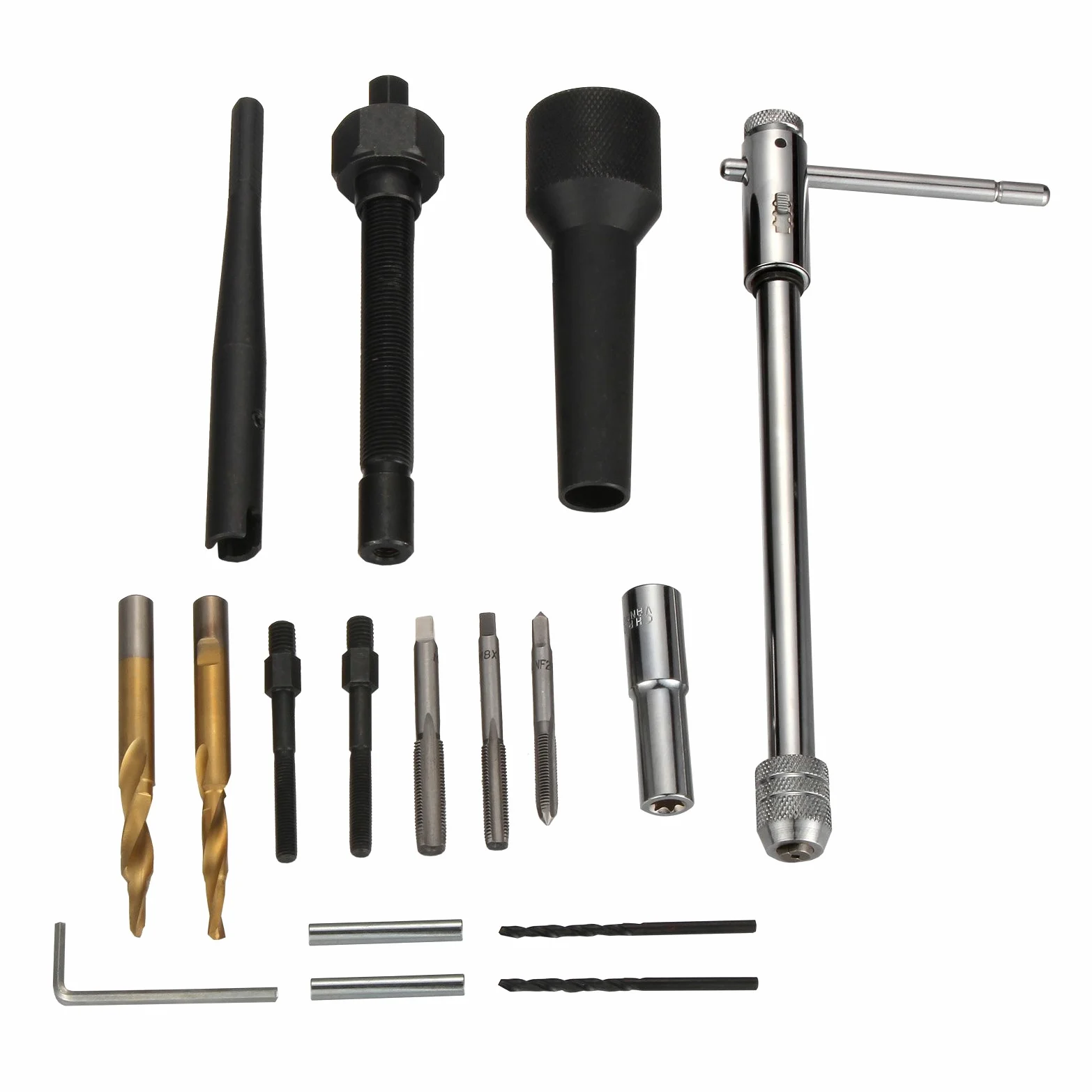 Kit de herramientas para quitar bujías de brillo profesional dañado 8 mm 10 mm (18 piezas)