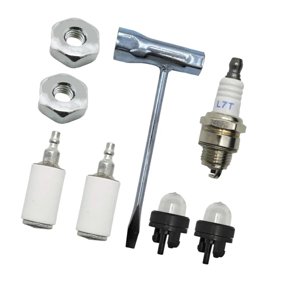 Llave Inglesa de 13 x 19 mm con Tuerca de Barra, cebador de Combustible, Kit de bujías, Apto for Motor de Motosierra
