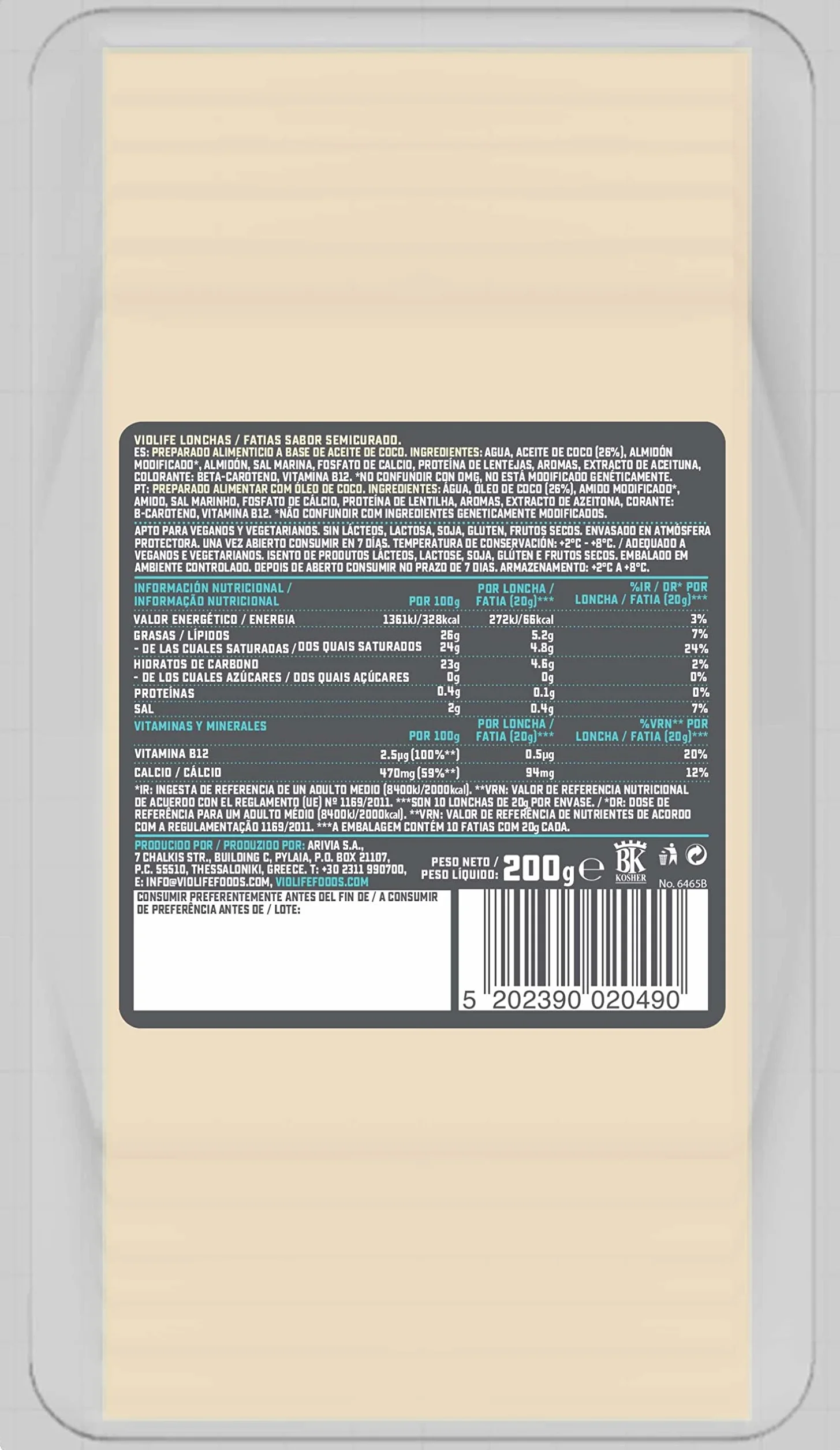 Violife Lonchas Sabor Semicurado 200g