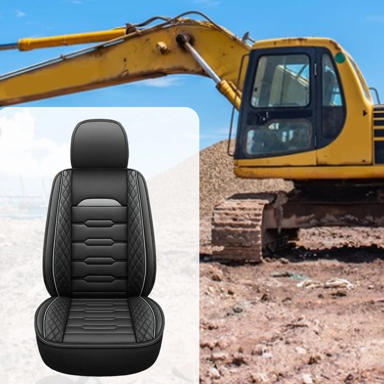 Sharplace Funda para asiento de excavadora, reemplazo directo, resistente, Gris