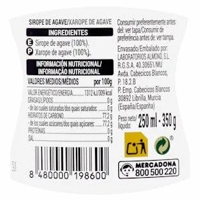 Hacendado Sirope de agave Pack 2 350 g
