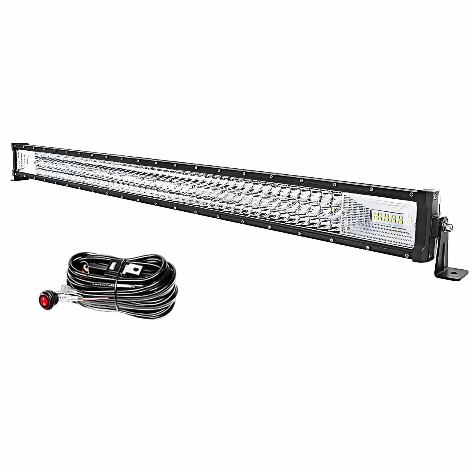 Barra de luz led,Barra Luminosa LED, 12v 24v, 42 Pulgadas 540w Triple Fila 7D, con cableado, Faro de Trabajo LED para camión,Tractor, camión, ATV,SUV (42 Pulgadas + cableado)