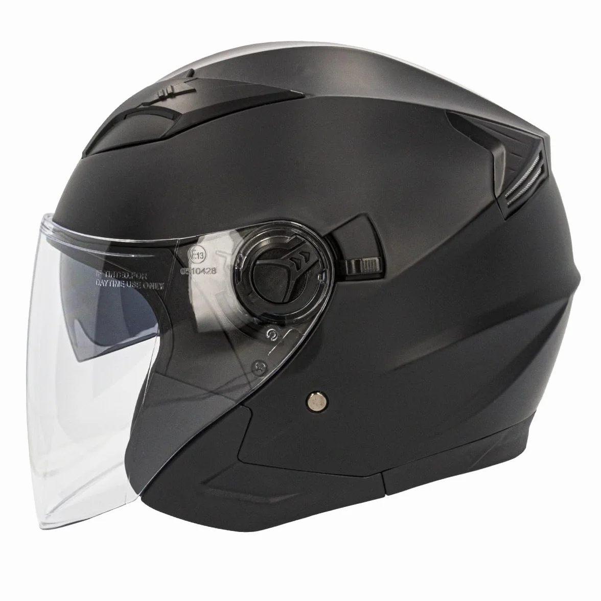 Curve Casco Jet para Moto, Mercury, Material Resina ABS termoplástica, Sistema de ventilación, Visor Solar Ahumado, Cierre micrométrico, Adultos, Hombre y Mujer, ECE 22.06