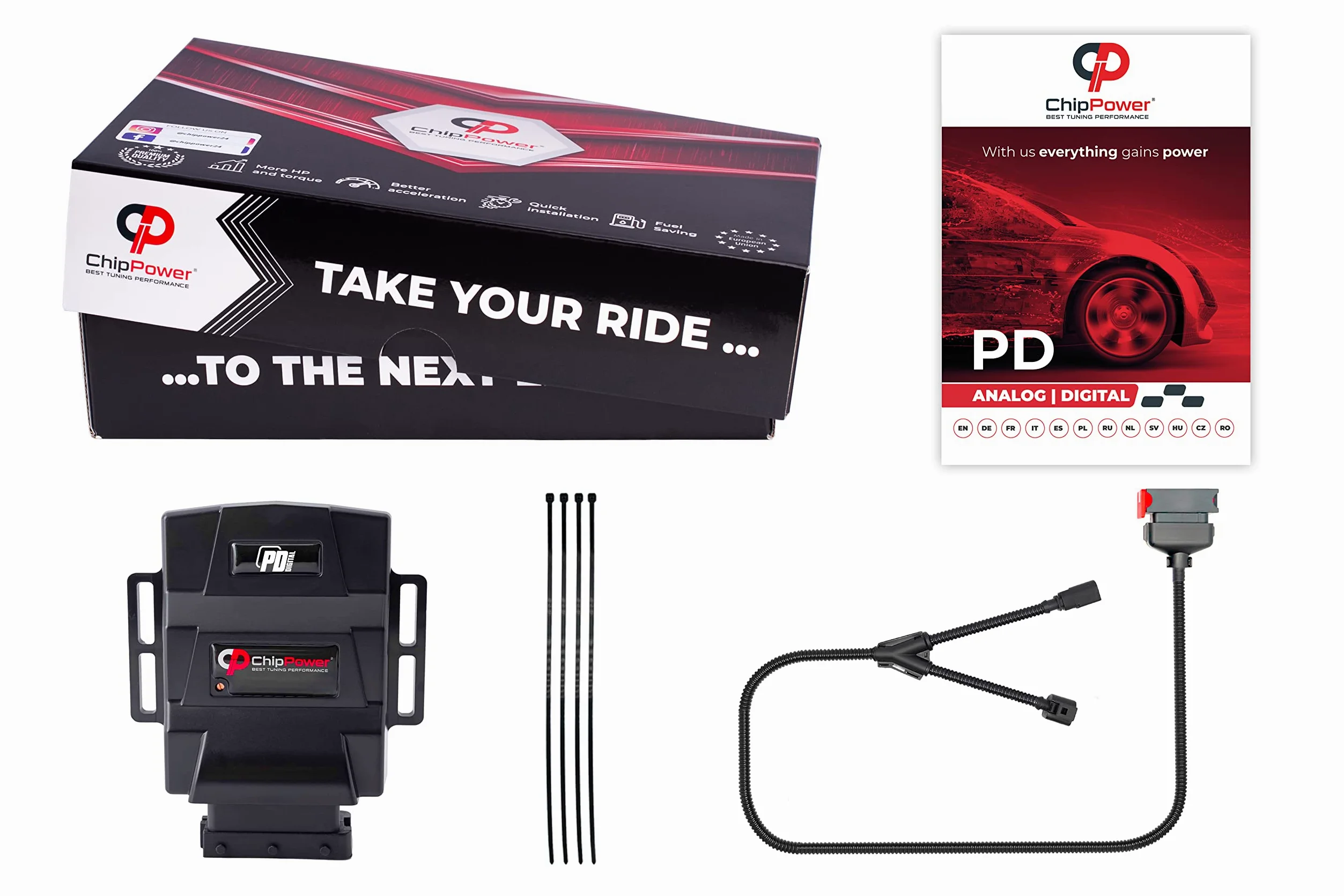 ChipPower Chip de Potencia PDd al coche para Volkswagen Transporter T5 Mk5 V 1.9 TDI 75 kW 102 CV 2003-2015 Tuning Box Diesel ChipBox Más Potencia del Coche y Menor Consumo de Combustible