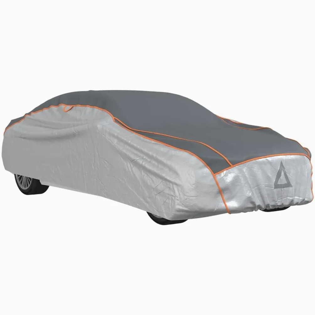 vidaXL Funda Completa Coche Sedan protección al Granizo XXL Gris/Plata, Funda de Coche, Funda de Coche para Exterior, Funda de Coche Impermeable