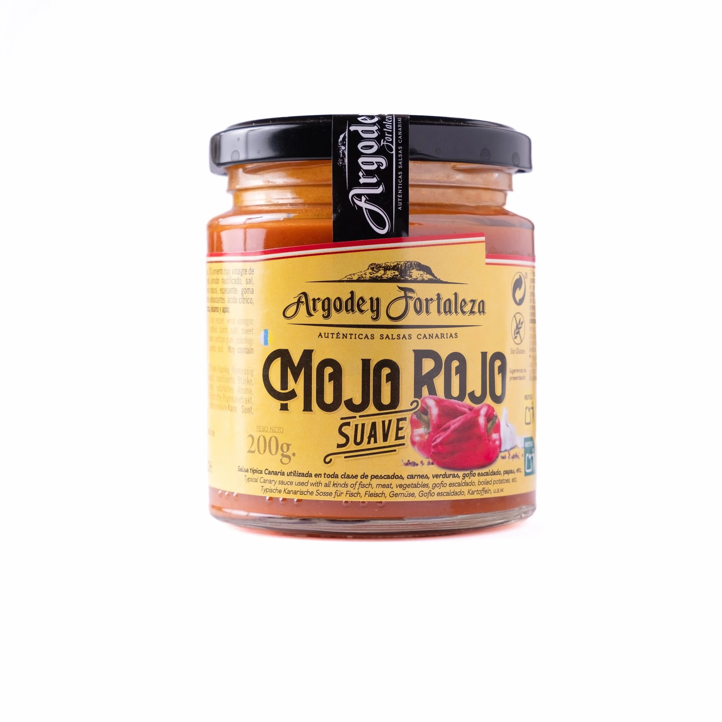 Argodey Fortaleza Mojo Rojo Suave 200g - Autentica Salsa Canaria para Untar