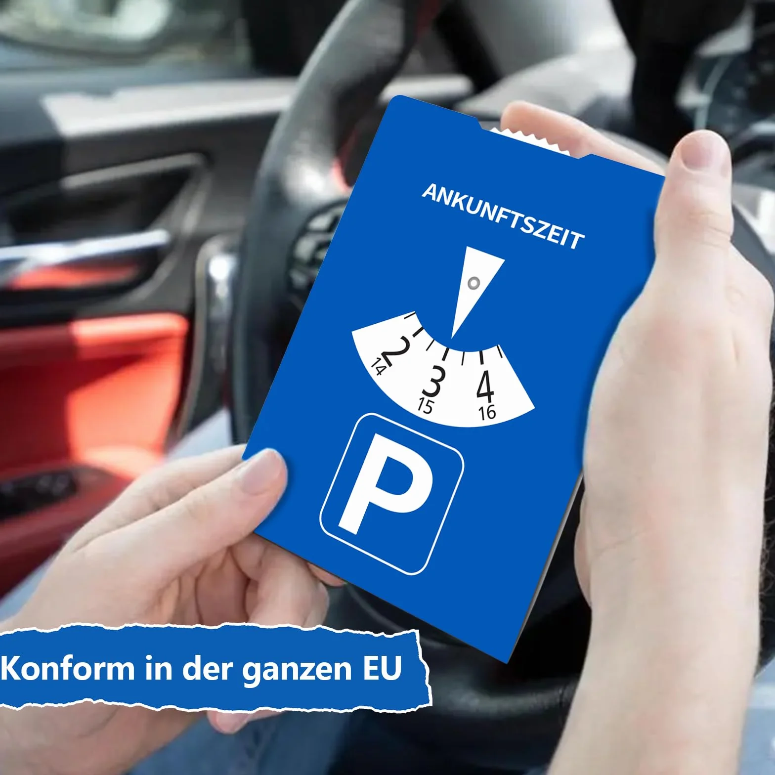 kinoco Parkscheibe aus Pappe, StVO-konform, 11x15 cm - Umweltfreundlich & strapazierfähig für Auto, LKW, Wohnmobile