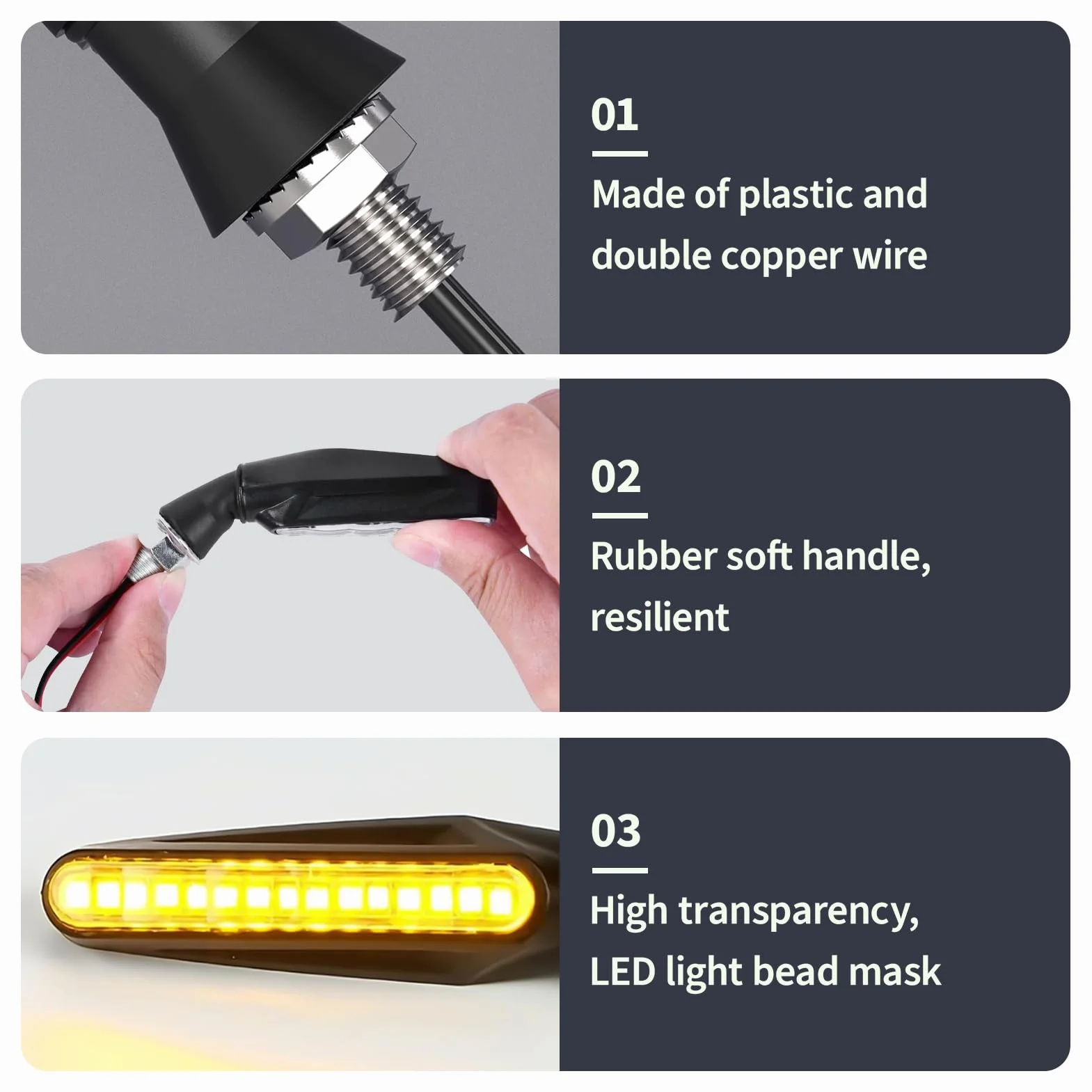 2 Piezas Intermitentes Moto LED 12V Universales, Luz Señal de Giro Ámbar con 12 LED, Luz Estroboscópica Impermeable para Motocicleta Scooter Bicicleta Coche Indicador Señalización Compacto