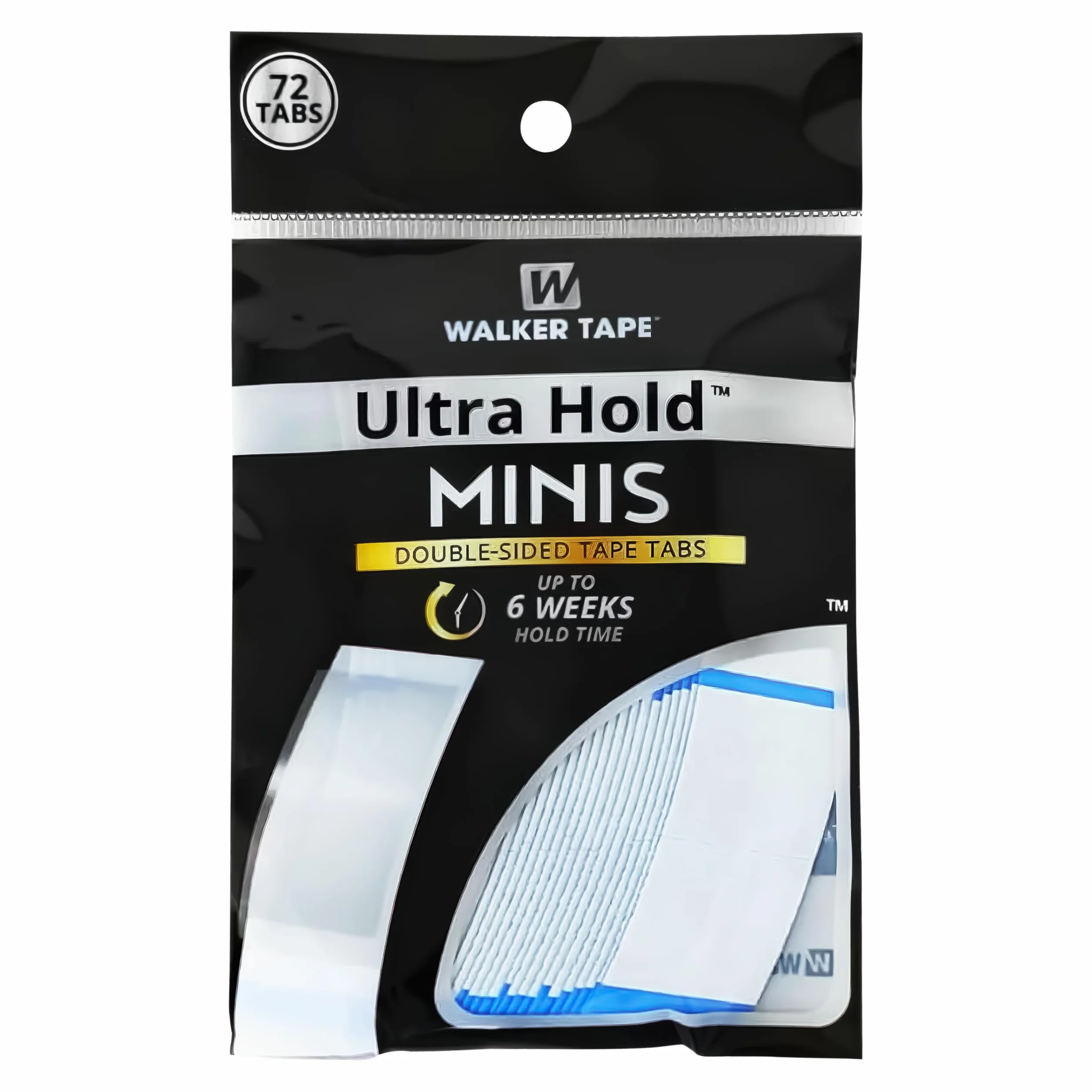 Walker's Ultra Hold Minis Adhesive Tape Strips 72 Pack for Lace Wigs & Toupees