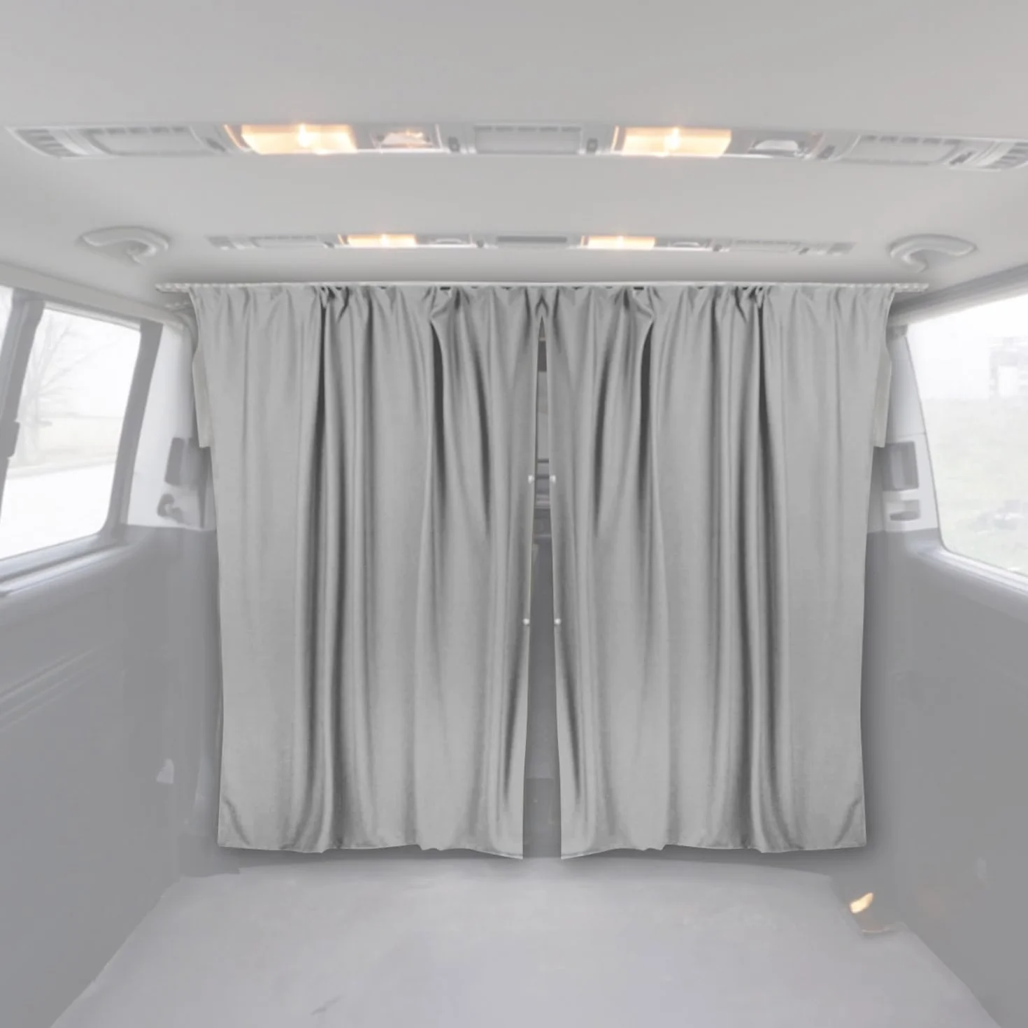 OMAC Kit de cortina divisora de cabina para furgoneta o caravana, color gris