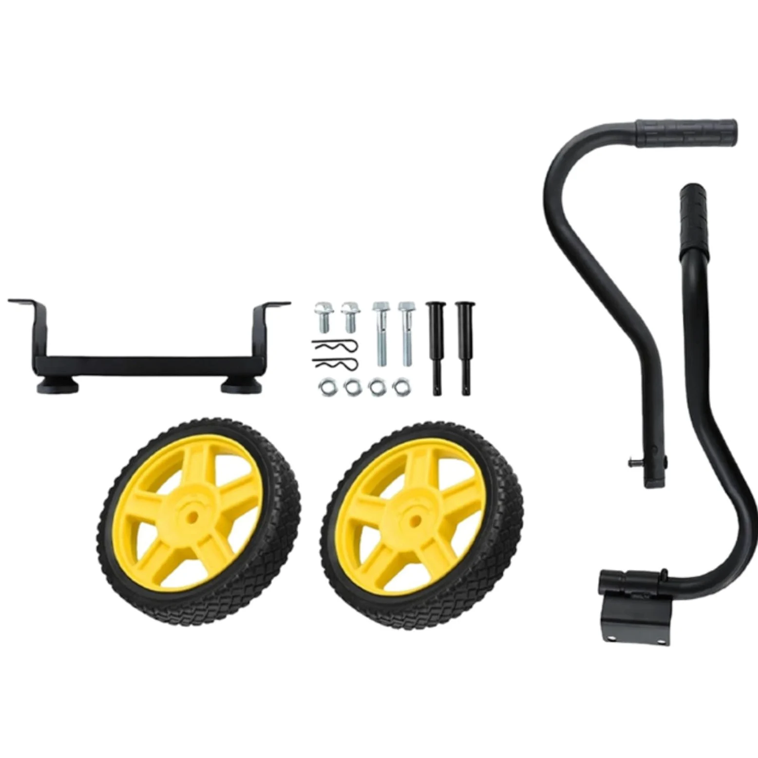 Kit de rueda de generador con neumáticos de plástico resistentes y mango conveniente para una fácil maniobrabilidad, para generadores de energía de 2800-4750 vatios, amarillo