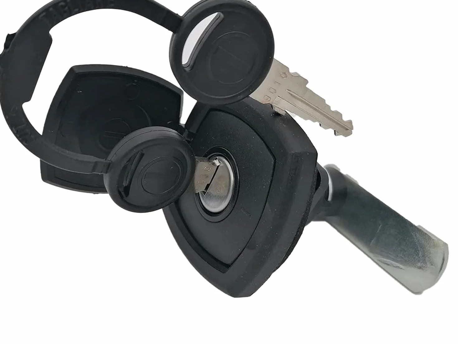 CR-MOESANCO® Cerradura Baúl Caravana con Tapa Protectora Negra con 2 Llaves para Maletero Gas Autocaravana, Tipo ZADI, Color Negro