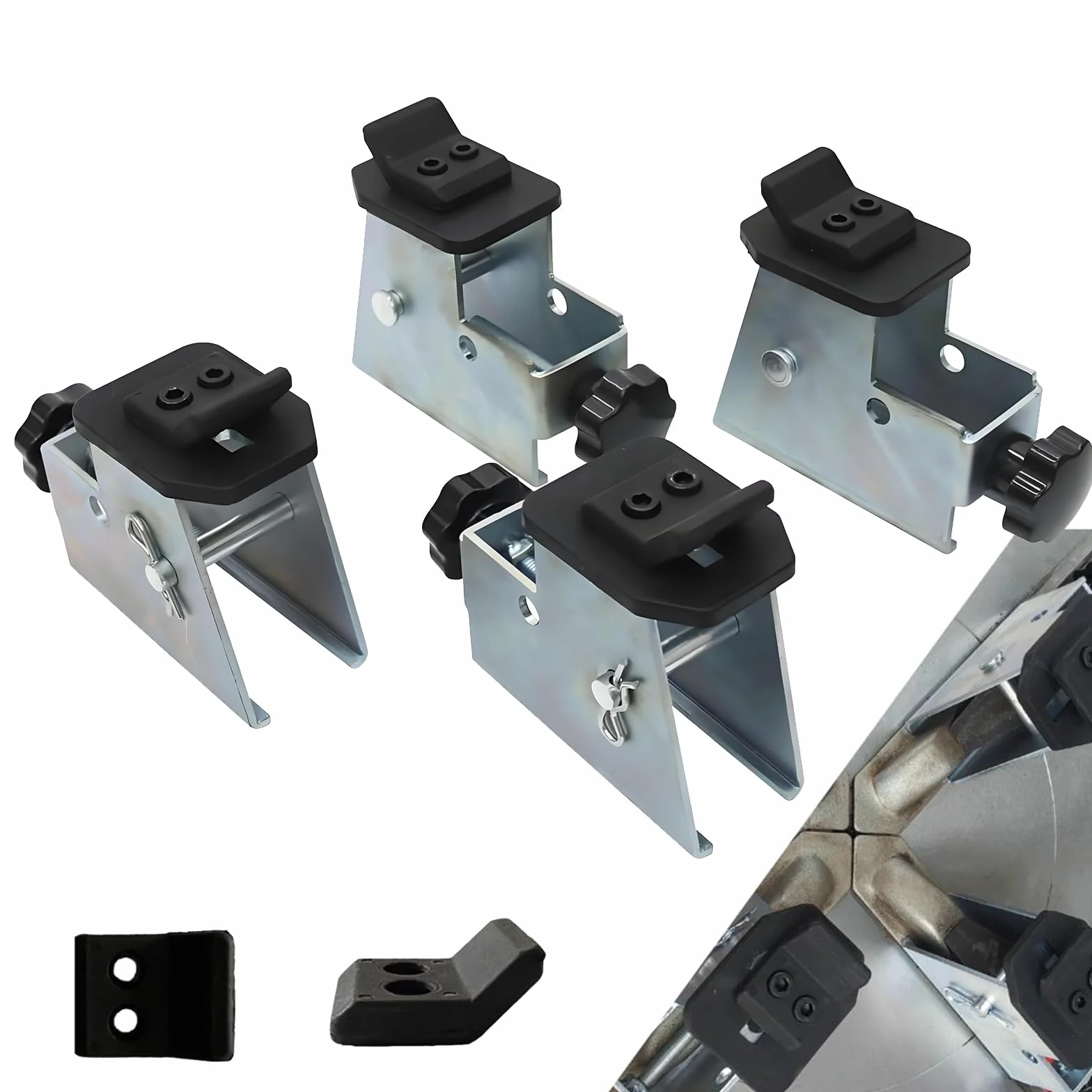 Adaptador De Motocicleta para Cambiadores De Neumáticos 4pcs Mordaza Estándar 49mm Acero Superficie Niquelada