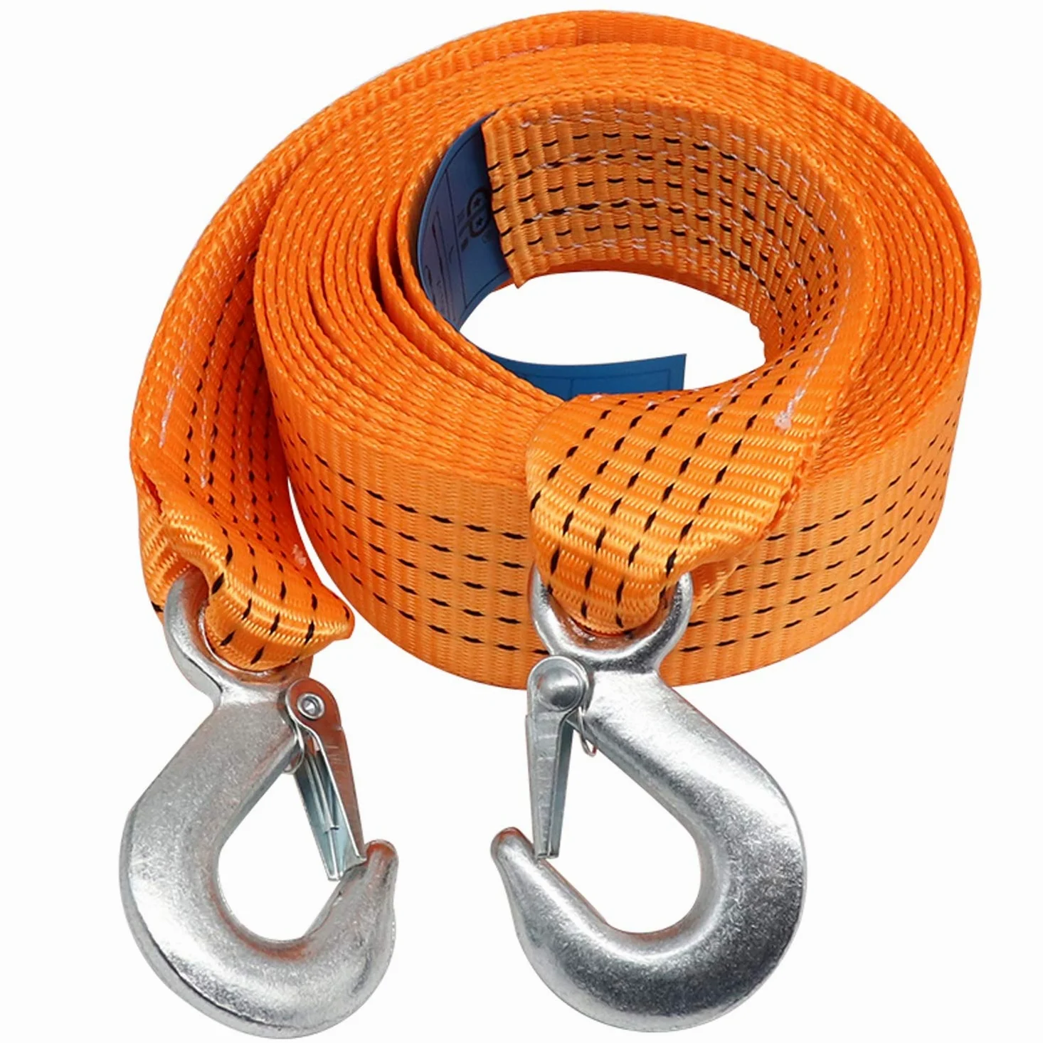 Cuerda de remolque resistente, correa de remolque de nailon con 2 ganchos de seguridad para coche/SUV/vehículo agrícola, correa de cabrestante de cable de remolque de recuperación de carretera