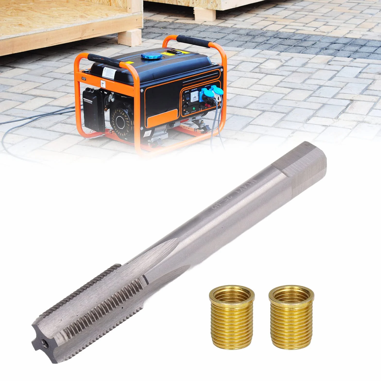 M14x1.25 HSS Machos + 10 x M12x1.25 Inserto, Kit de Reparación de Bujías para Reparación de Rosca