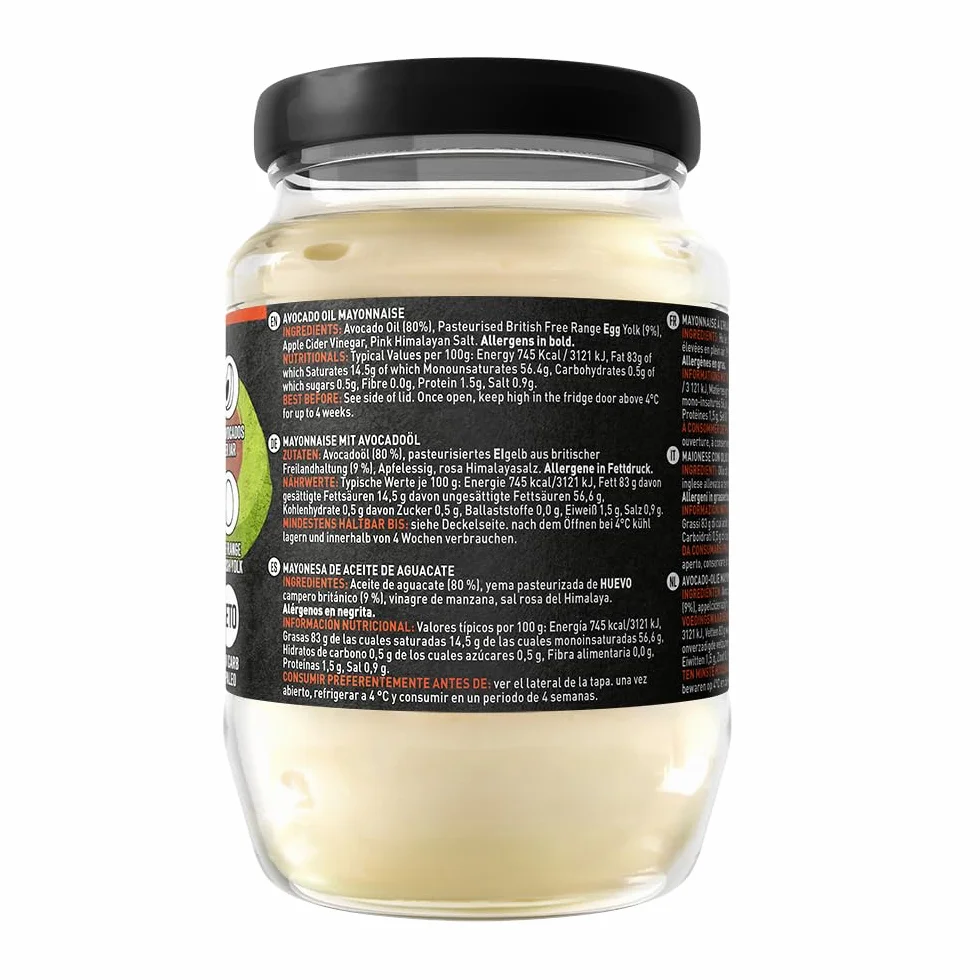Hunter & Gather Mayonesa de Aceite de Aguacate Clásico 630g Paleo Keto Sin Azúcar Sin Gluten